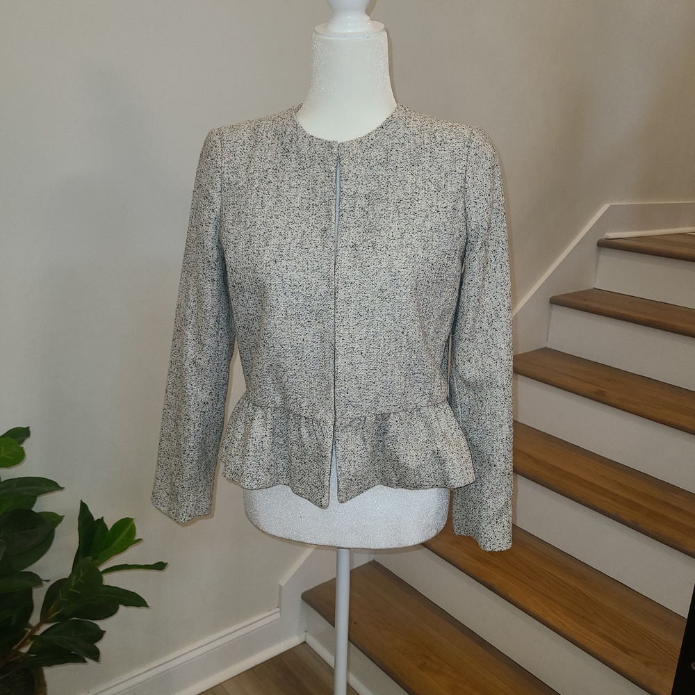 Ann Taylor Gray Peplum Top